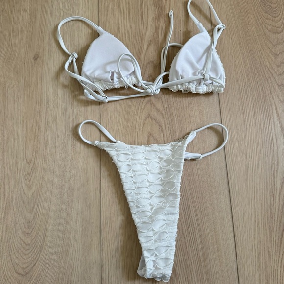 White Ruffle Bikini Set - Picture 3 of 3